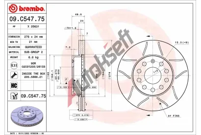 BREMBO Brzdov kotou MAX LINE - 276 mm BRE 09.C547.75, 09.C547.75
