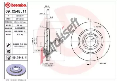 BREMBO Brzdov kotou COATED DISC LINE - 254 mm BRE 09.C548.11, 09.C548.11