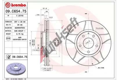 BREMBO Brzdov kotou MAX LINE - 297 mm BRE 09.C654.75, 09.C654.75