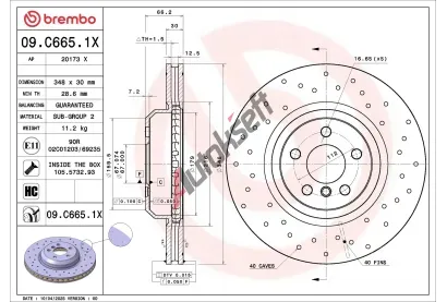 BREMBO Brzdový kotouč XTRA LINE - Xtra BRE 09.C665.1X, 09.C665.1X BREMBO Brzdový kotouč XTRA LINE - Xtra BRE 09.C665.1X, 09.C665.1X