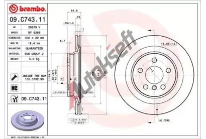 BREMBO Brzdov kotou COATED DISC LINE - 300 mm BRE 09.C743.11, 09.C743.11