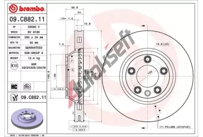 BREMBO Brzdov kotou COATED DISC LINE - 350 mm BRE 09.C882.11, 09.C882.11