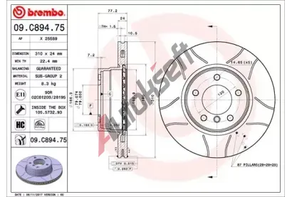 BREMBO Brzdov kotou MAX LINE - 310 mm BRE 09.C894.75, 09.C894.75