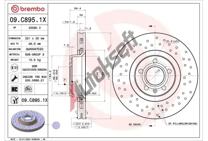 BREMBO Brzdov kotou XTRA LINE - 321 mm BRE 09.C895.1X, 09.C895.1X
