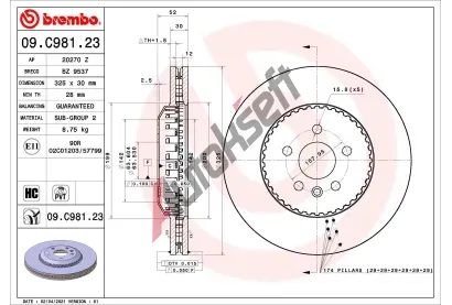 BREMBO Brzdový kotouč TWO-PIECE DISCS LINE - 325 mm BRE 09.C981.23, 09.C981.23  BREMBO Brzdový kotouč TWO-PIECE DISCS LINE - 325 mm BRE 09.C981.23, 09.C981.23