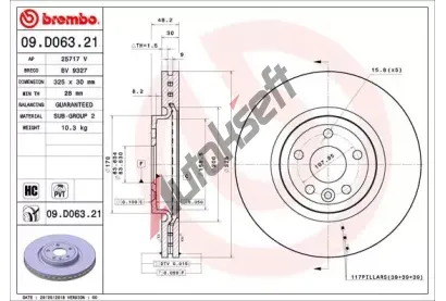 BREMBO Brzdov kotou COATED DISC LINE - 325 mm BRE 09.D063.21, 09.D063.21
