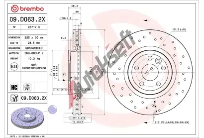 BREMBO Brzdov� kotou� XTRA LINE - Xtra BRE 09.D063.2X, 09.D063.2X
