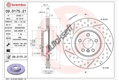 BREMBO Brzdov� kotou� PRIME LINE - UV Coated - 330 mm BRE 09.D175.21, 09.D175.21