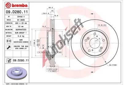 BREMBO Brzdov kotou PRIME LINE - UV Coated - 293 mm BRE 09.D280.11, 09.D280.11