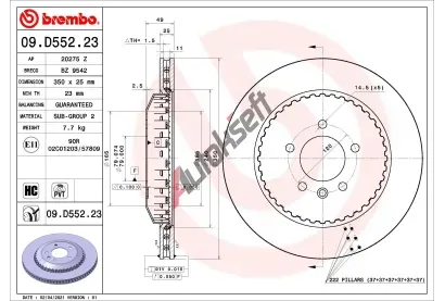 BREMBO Brzdov� kotou� TWO-PIECE DISCS LINE - 350 mm BRE 09.D552.23, 09.D552.23