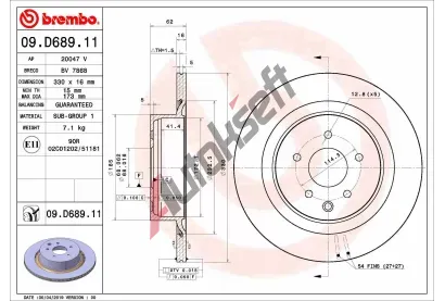 BREMBO Brzdov kotou COATED DISC LINE - 330 mm BRE 09.D689.11, 09.D689.11