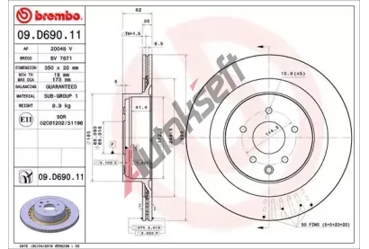 BREMBO Brzdov kotou COATED DISC LINE - 350 mm BRE 09.D690.11, 09.D690.11