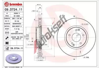 BREMBO Brzdov kotou COATED DISC LINE - 298 mm BRE 09.D724.11, 09.D724.11