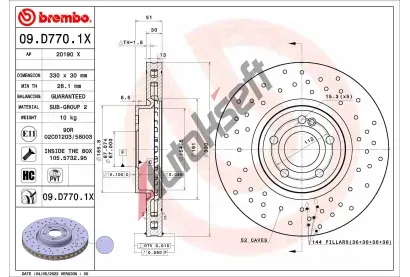 BREMBO Brzdov kotou XTRA LINE - 330 mm BRE 09.D770.1X, 09.D770.1X