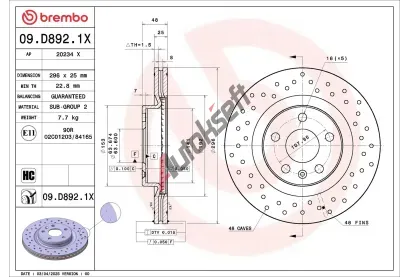 BREMBO Brzdový kotouč XTRA LINE - Xtra BRE 09.D892.1X, 09.D892.1X BREMBO Brzdový kotouč XTRA LINE - Xtra BRE 09.D892.1X, 09.D892.1X