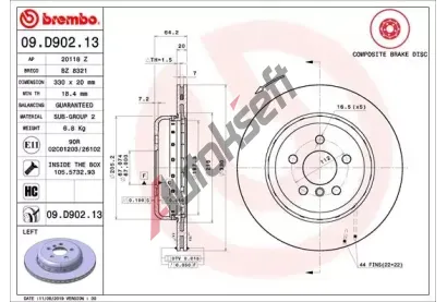 BREMBO Brzdov kotou TWO-PIECE DISCS LINE - 330 mm BRE 09.D902.13, 09.D902.13