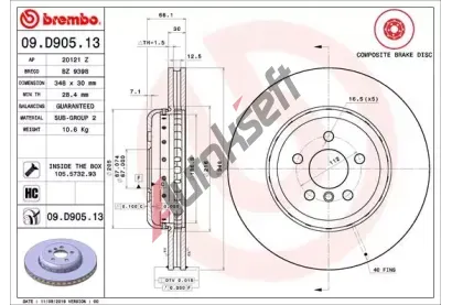 BREMBO Brzdov kotou TWO-PIECE DISCS LINE - 348 mm BRE 09.D905.13, 09.D905.13