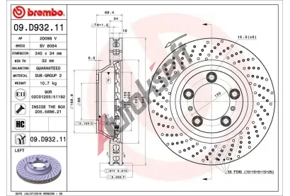 BREMBO Brzdový kotouč COATED DISC LINE - 340 mm BRE 09.D932.11, 09.D932.11  BREMBO Brzdový kotouč COATED DISC LINE - 340 mm BRE 09.D932.11, 09.D932.11