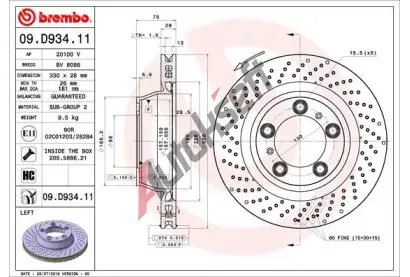 BREMBO Brzdový kotouč COATED DISC LINE - 330 mm BRE 09.D934.11, 09.D934.11  BREMBO Brzdový kotouč COATED DISC LINE - 330 mm BRE 09.D934.11, 09.D934.11