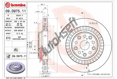 BREMBO Brzdový kotouč COATED DISC LINE - 359 mm BRE 09.D975.11, 09.D975.11 BREMBO Brzdový kotouč COATED DISC LINE - 359 mm BRE 09.D975.11, 09.D975.11