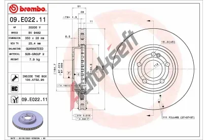 BREMBO Brzdov kotou COATED DISC LINE - 305 mm BRE 09.E022.11, 09.E022.11