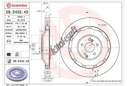 BREMBO Brzdový kotouč PRIME LINE - Dual Cast BRE 09.E432.43, 09.E432.43 BREMBO Brzdový kotouč PRIME LINE - Dual Cast BRE 09.E432.43, 09.E432.43