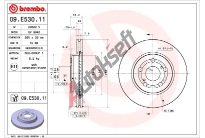 BREMBO Brzdov kotou PRIME LINE - UV Coated - 260 mm BRE 09.E530.11, 09.E530.11