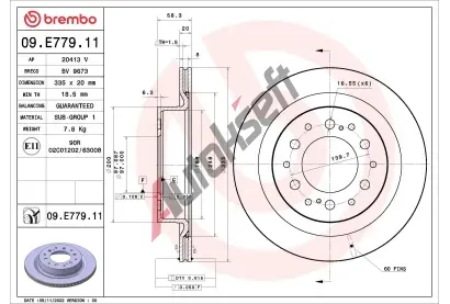 BREMBO Brzdový kotouč PRIME LINE - UV Coated - 335 mm BRE 09.E779.11, 09.E779.11 BREMBO Brzdový kotouč PRIME LINE - UV Coated - 335 mm BRE 09.E779.11, 09.E779.11