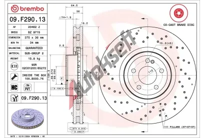 BREMBO Brzdový kotouč PRIME LINE - Co-Cast - 370 mm BRE 09.F290.13, 09.F290.13 BREMBO Brzdový kotouč PRIME LINE - Co-Cast - 370 mm BRE 09.F290.13, 09.F290.13