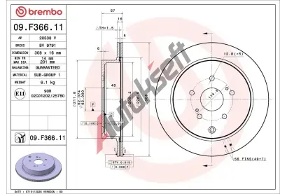 BREMBO Brzdov� kotou� PRIME LINE - UV Coated BRE 09.F366.11, 09.F366.11