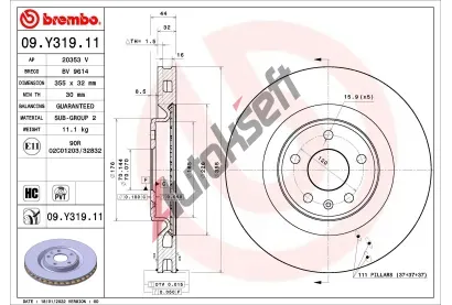 BREMBO Brzdov kotou PRIME LINE - UV Coated BRE 09.Y319.11, 09.Y319.11