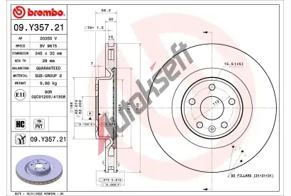 BREMBO Brzdov kotou PRIME LINE - UV Coated BRE 09.Y357.21, 09.Y357.21