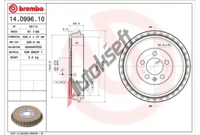 BREMBO Brzdov buben BRE 14.D996.10, 14.D996.10