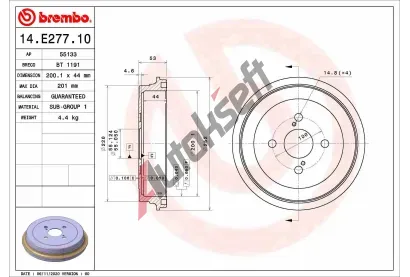 BREMBO Brzdov buben BRE 14.E277.10, 14.E277.10