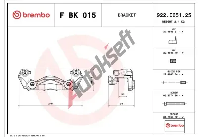 BREMBO Sada drk brzdovch tmen PRIME LINE BRE FBK015, F BK 015