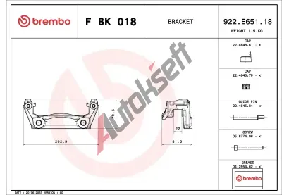 BREMBO Sada drk brzdovch tmen BRE FBK018, F BK 018
