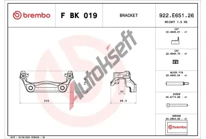 BREMBO Sada drk brzdovch tmen BRE FBK019, F BK 019