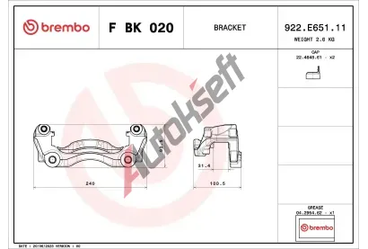 BREMBO Sada drk brzdovch tmen BRE FBK020, F BK 020