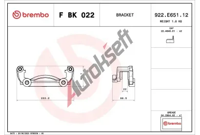 BREMBO Sada drk brzdovch tmen BRE FBK022, F BK 022