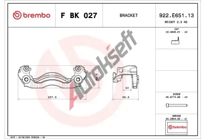 BREMBO Sada drk brzdovch tmen BRE FBK027, F BK 027