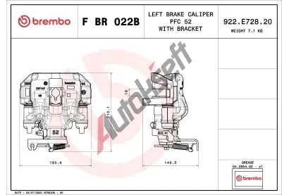 BREMBO Brzdov tmen PRIME LINE - With Brackets BRE FBR022B, F BR 022B
