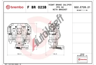 BREMBO Brzdov tmen PRIME LINE - With Brackets BRE FBR023B, F BR 023B