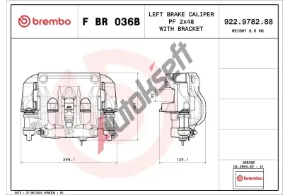 BREMBO Brzdov tmen PRIME LINE - With Brackets BRE FBR036B, F BR 036B