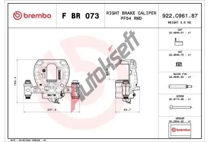 BREMBO Brzdový třmen PRIME LINE BRE FBR073, F BR 073  BREMBO Brzdový třmen PRIME LINE BRE FBR073, F BR 073