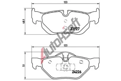 BREMBO Sada brzdovch destiek BREMBO XTRA LINE BRE P 06 038X, BRE P06038X