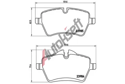 BREMBO Sada brzdovch destiek - kotouov brzda BRE P06051, P 06 051