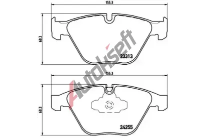 BREMBO Sada brzdovch destiek BREMBO XTRA LINE BRE P 06 055X, BRE P06055X