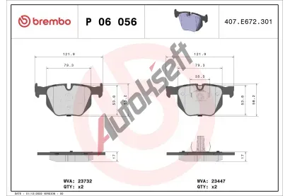 BREMBO Sada brzdovch destiek - kotouov brzda BRE P06056, P 06 056