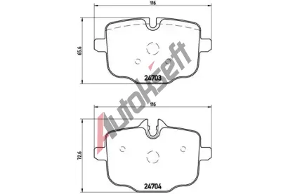 BREMBO Sada brzdovch destiek - kotouov brzda BRE P06061, P 06 061