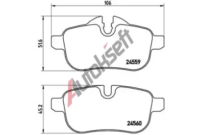 BREMBO Sada brzdovch destiek - kotouov brzda BRE P06062, P 06 062